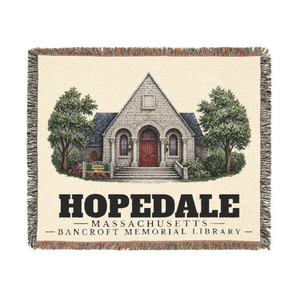 Bancroft Memorial Library — Hopedale, Massachusetts woven blanket, product view 1