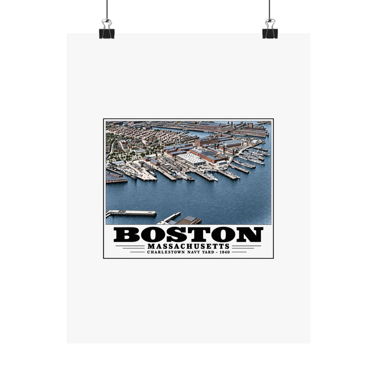 Illustrated Charlestown Navy Yard, June 1940 in Charlestown on unframed matte poster