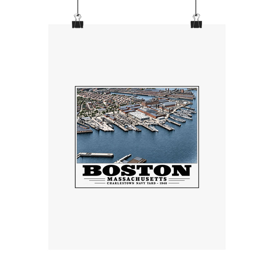 Illustrated Charlestown Navy Yard, June 1940 in Charlestown on unframed matte poster