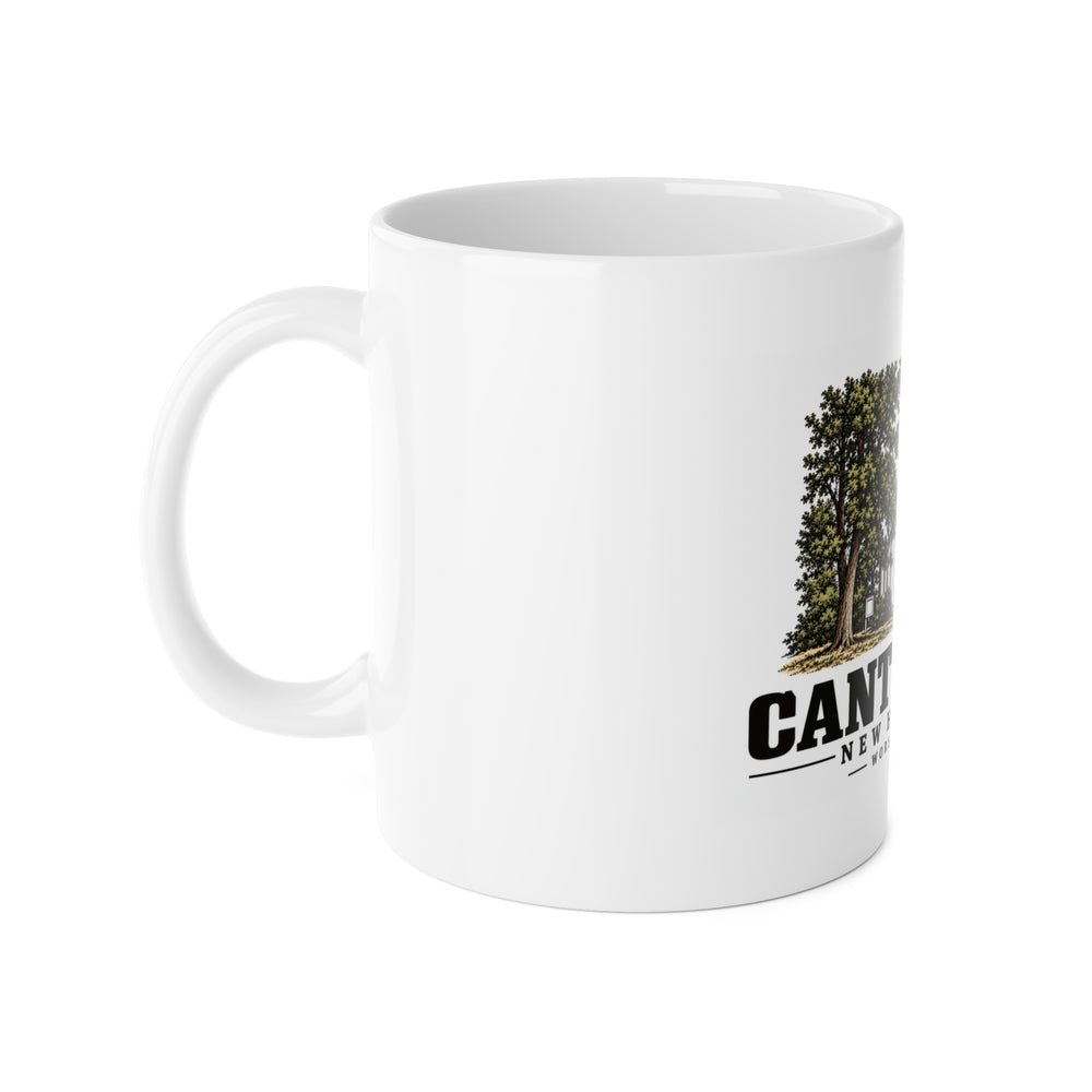 Canterbury Worsted Church and Hill’s Tavern 11 oz White Ceramic Mug - Merrimack Valley Goods