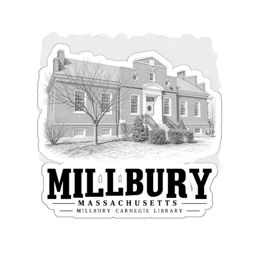 Millbury Carnegie Library 4 in Die-Cut Sticker - Default - front product view