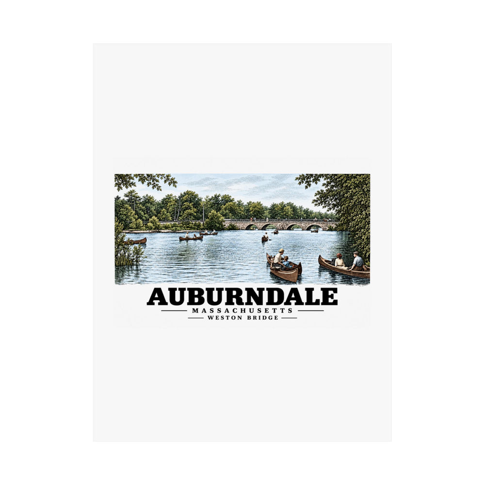 Weston Bridge, Auburndale, Mass. Matte Heritage Poster — 11 × 14 and 18 × 24 in - Charles River