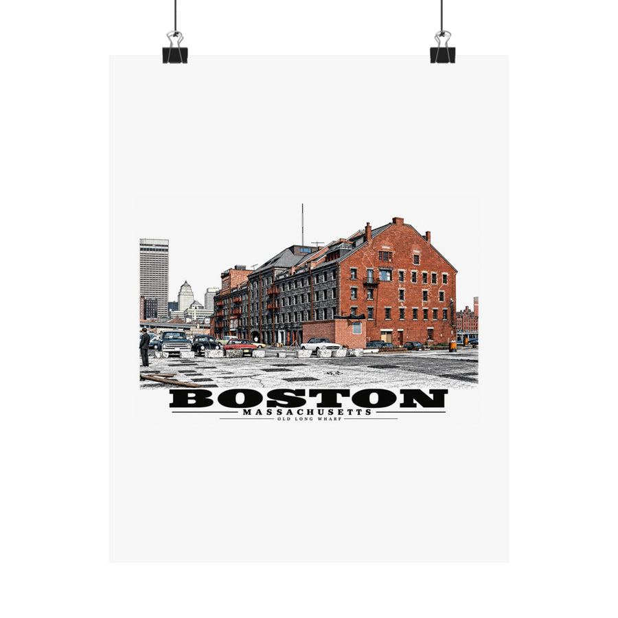 Old Long Wharf Matte Heritage Poster — 11 × 14 and 18 × 24 in - Boston Harbor