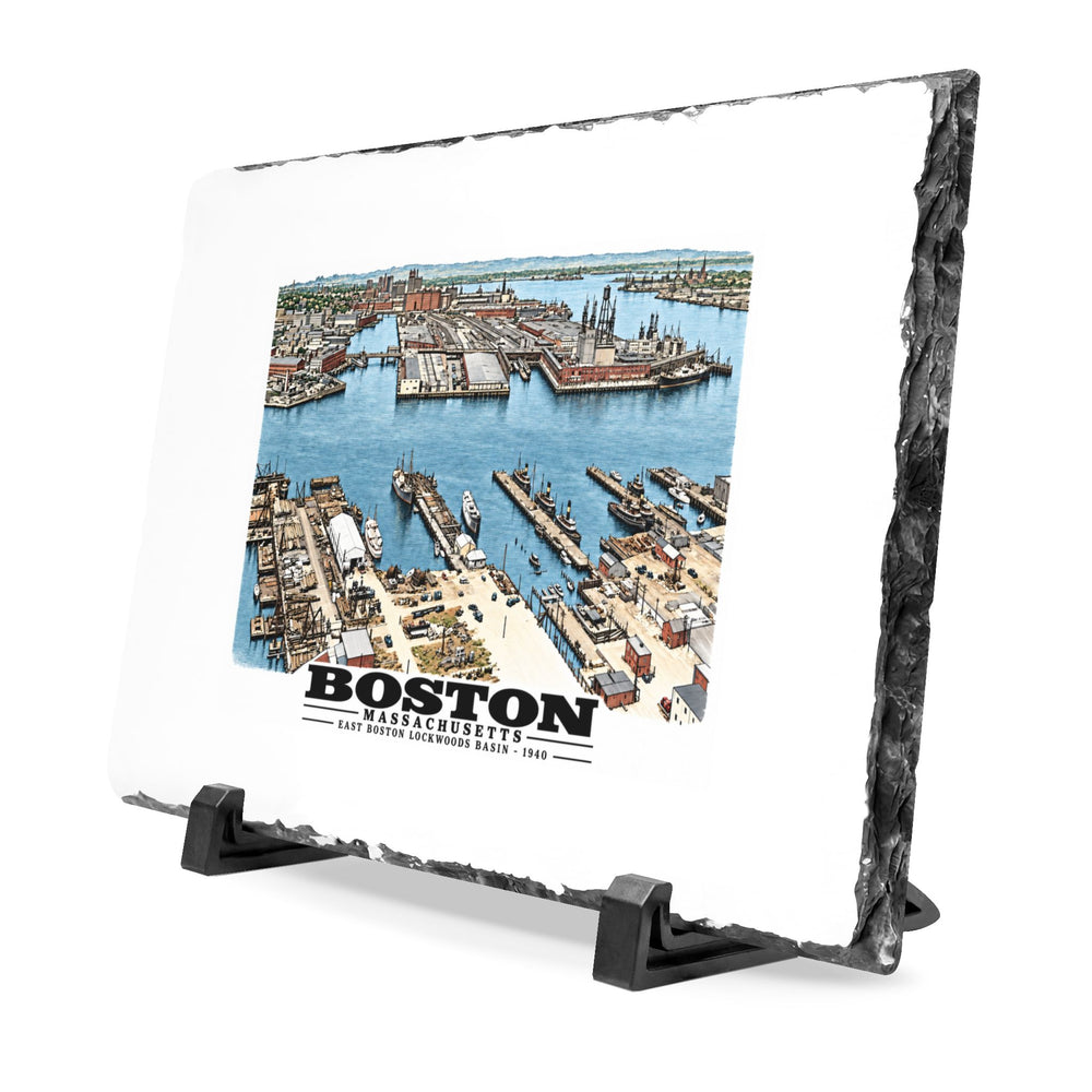 Lockwoods Basin 7 × 11 in Slate Desk Plaque - Boston Harbor