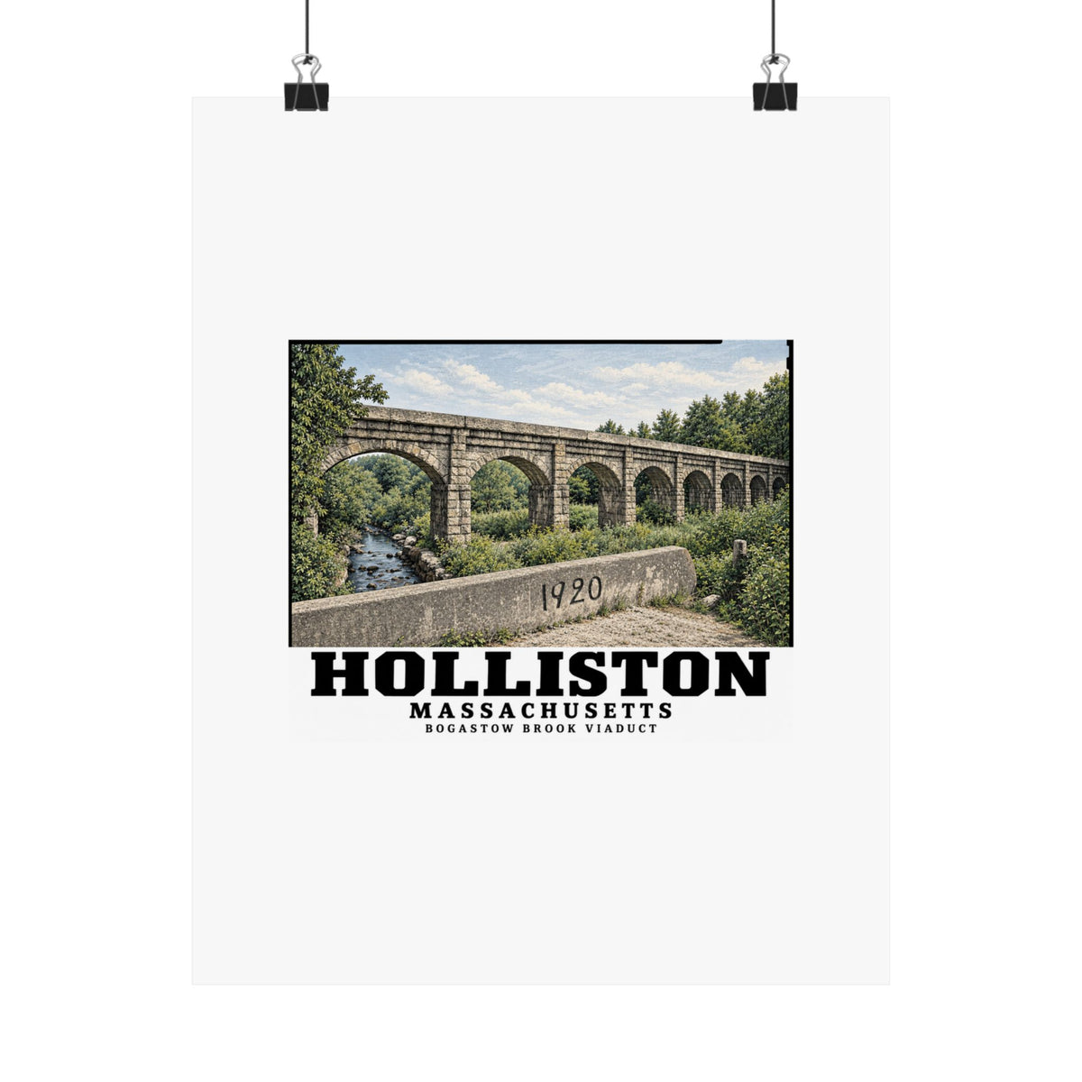 Bogastow Brook Viaduct native survey image - negative number verification required Matte Heritage Poster — 11 × 14 and 18 × 24 in - Charles River