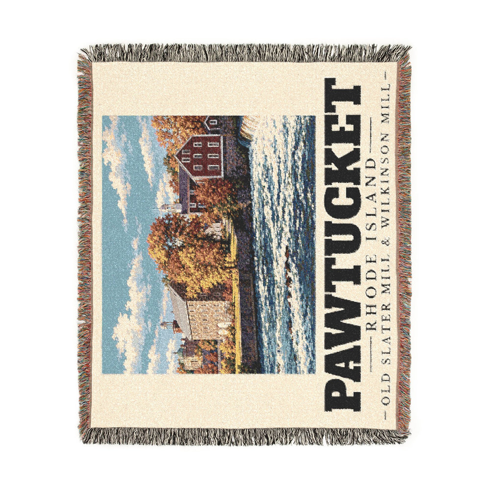 Old Slater Mill and Wilkinson Mill — Pawtucket, Rhode Island Woven Blanket