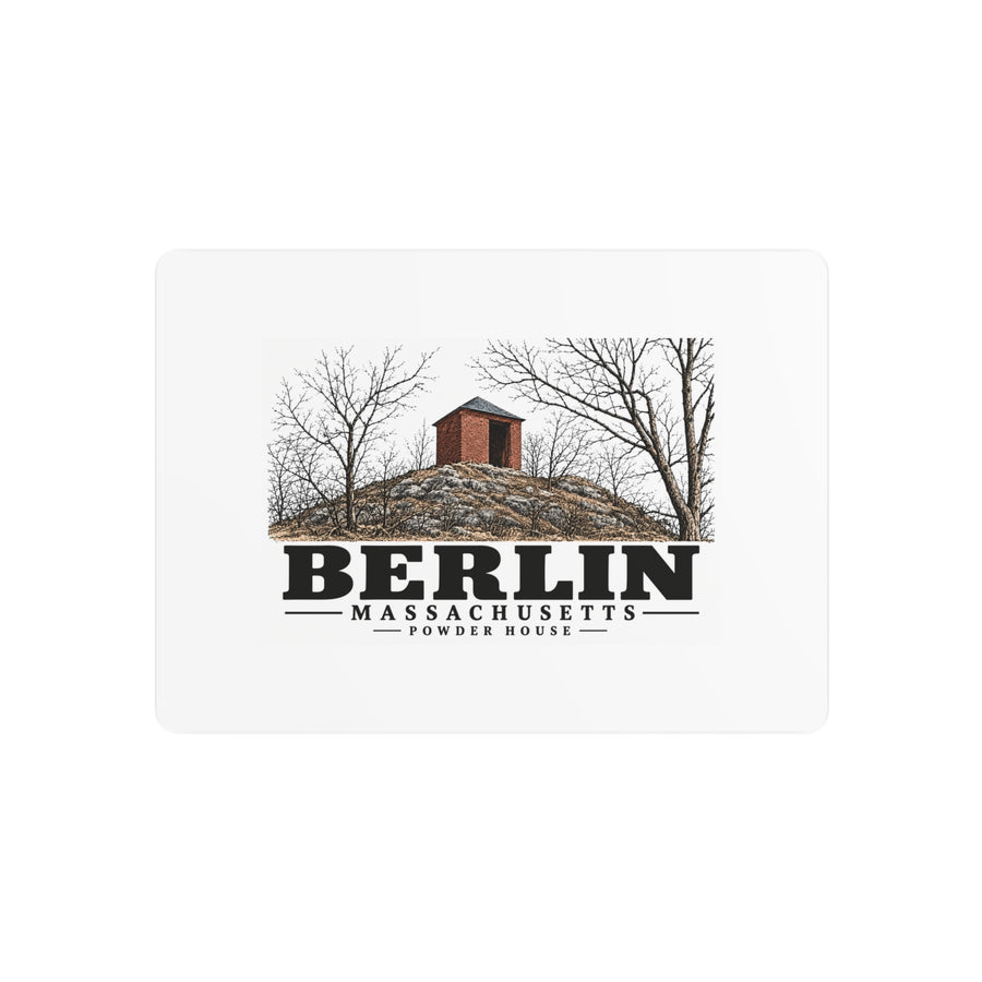 Illustrated Powder House in Berlin on metal art sign
