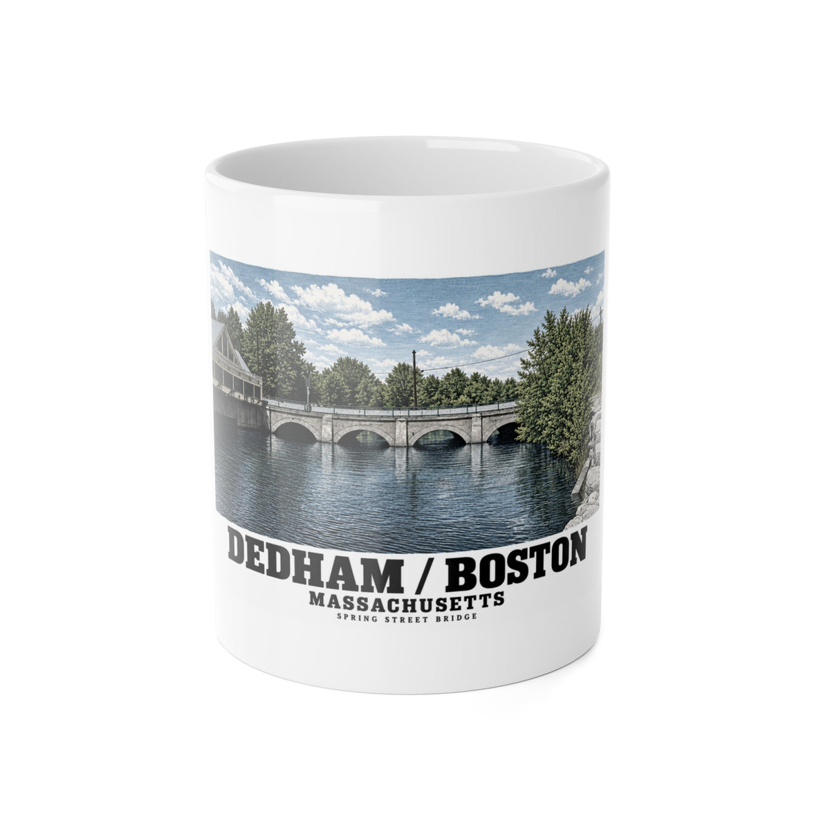 Spring Street Bridge western arches (HAER MA-95-2, 1990) 11 oz White Ceramic Mug - Charles River
