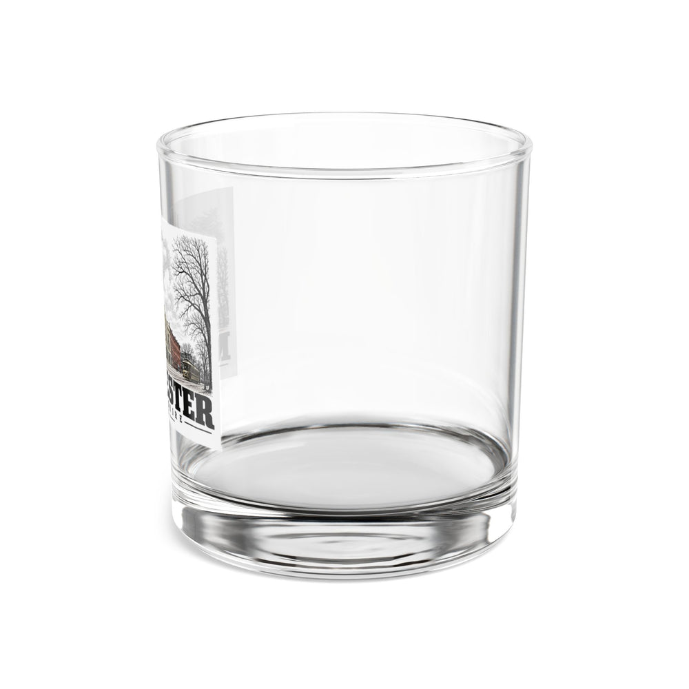 Manchester City Hall, Manchester illustration on 10 oz rocks glass — left side view