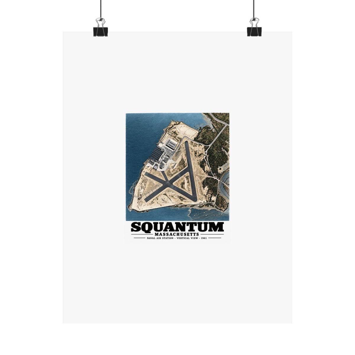 N.A.S.  Squantum, MA vertical 10000 ft. Matte Heritage Poster — 11 × 14 and 18 × 24 in - Boston Harbor