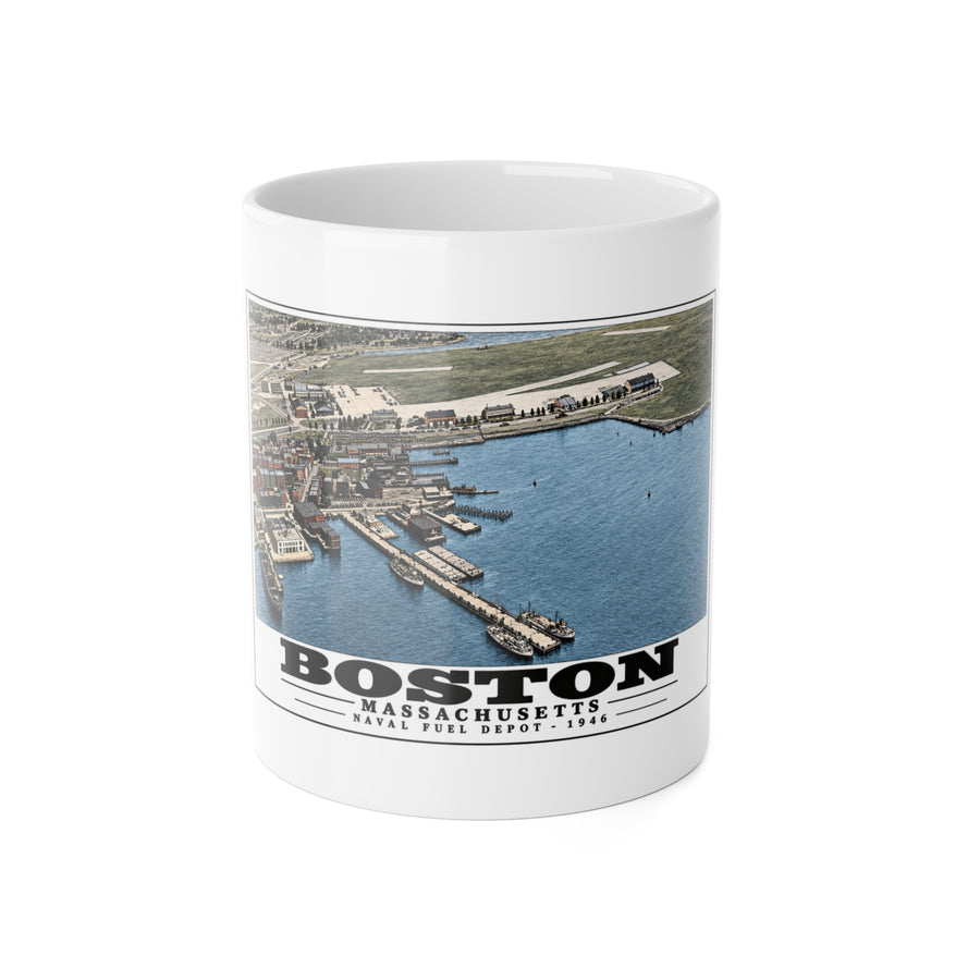 Fuel Depot 11 oz White Ceramic Mug - Boston Harbor
