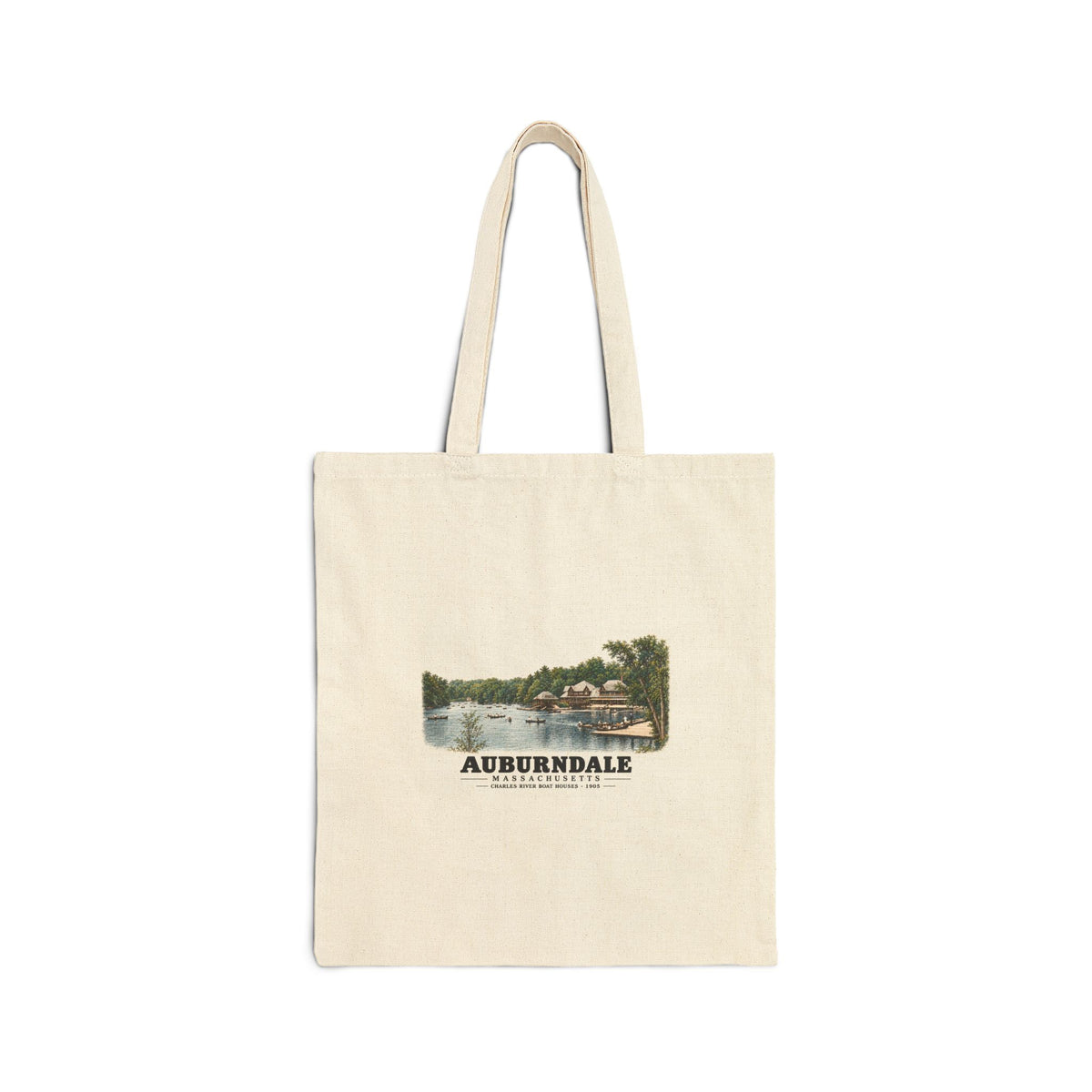 Norumbega Park shore, Charles River Lakes District, Auburndale Natural Heavy Canvas Tote - Charles River