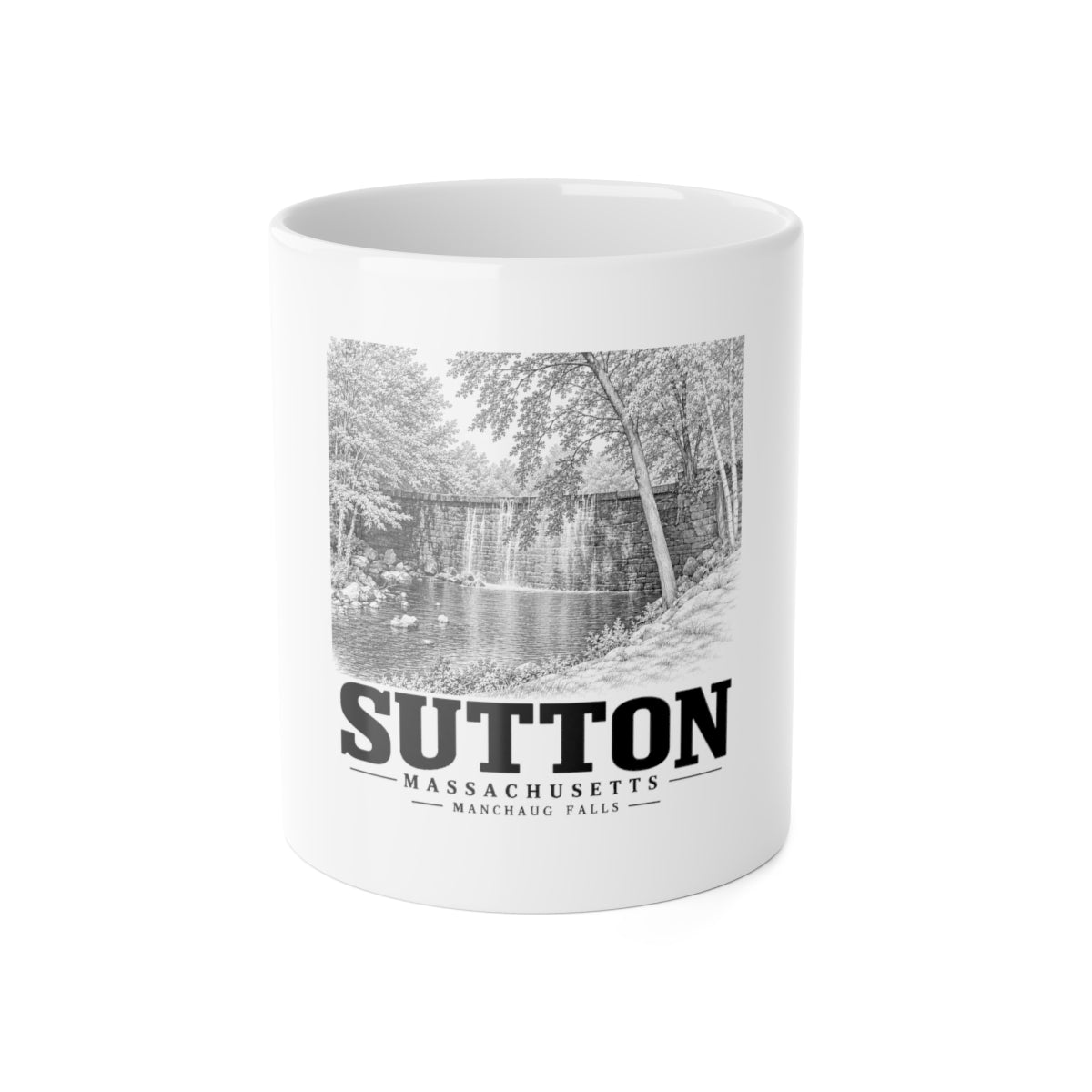 Sutton Manchaug Falls 11 oz Ceramic Mug - White - front product view
