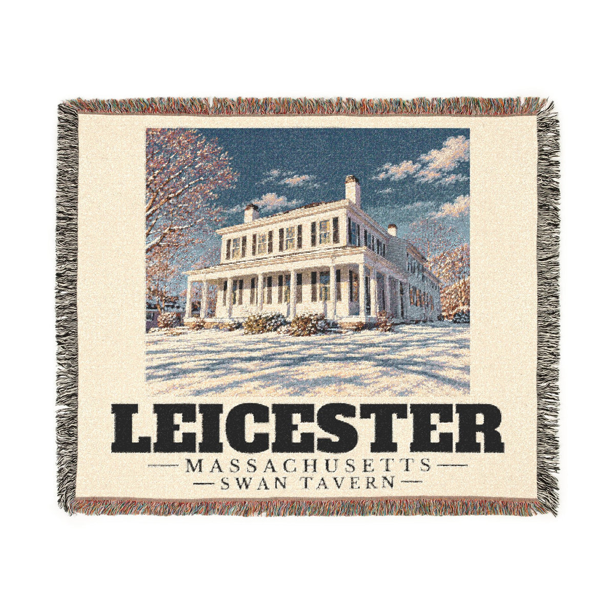 Swan Tavern — Leicester, Massachusetts Woven Blanket