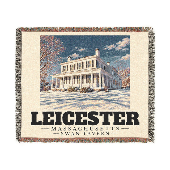 Swan Tavern — Leicester, Massachusetts Woven Blanket