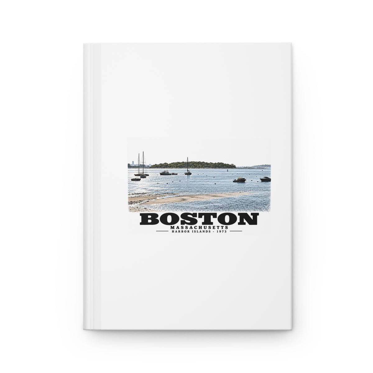 Boston Harbor Islands from Morrissey Boulevard - Toward Thompsons Island Matte Hardcover Journal - Boston Harbor