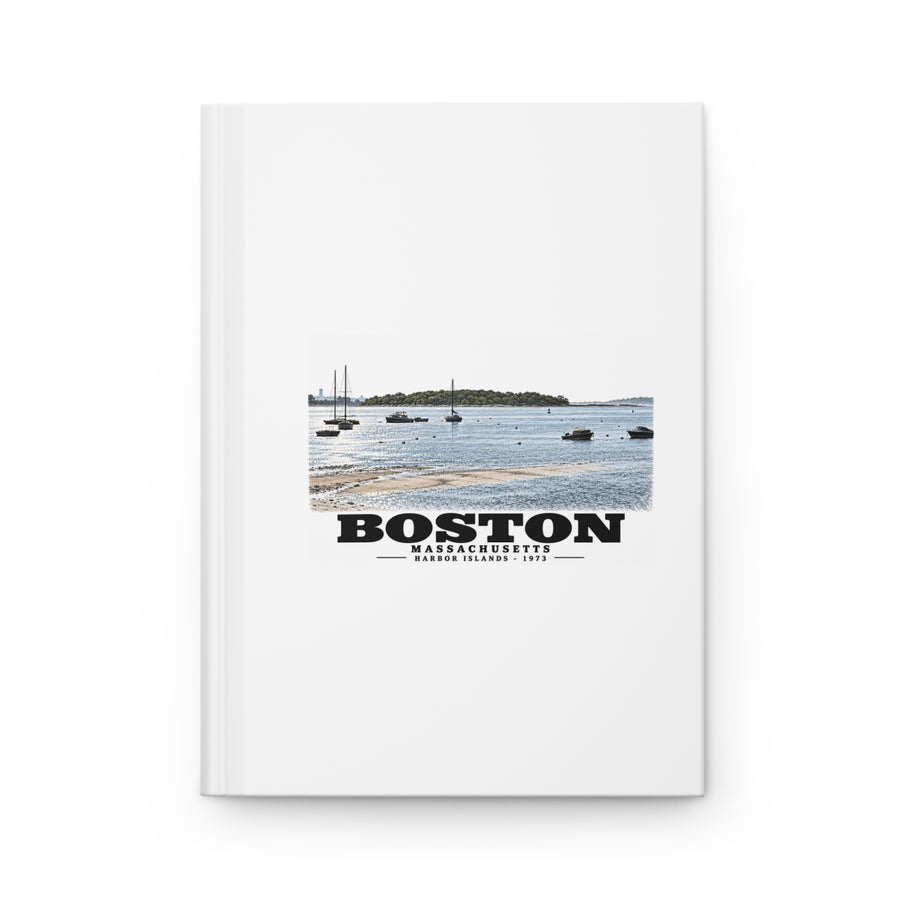 Boston Harbor Islands from Morrissey Boulevard - Toward Thompsons Island Matte Hardcover Journal - Boston Harbor