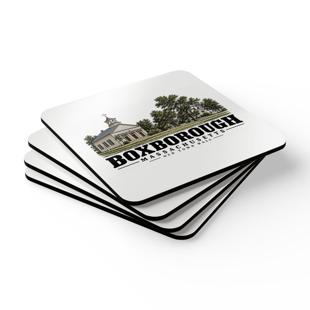 BOXBOROUGH Old Town Hall Cork Back Coaster - Assabet Valley Goods