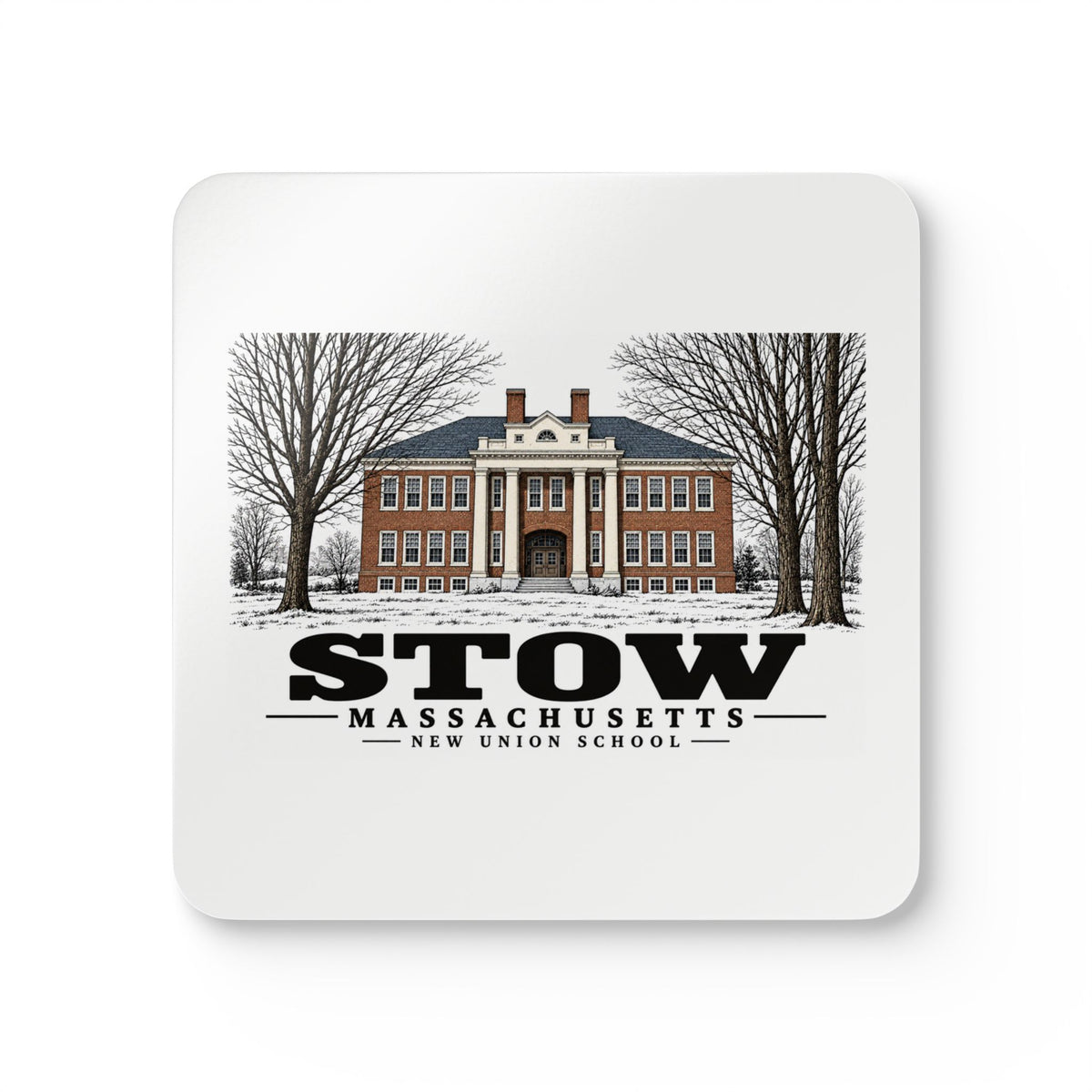 STOW New Union School Cork Back Coaster Set - Assabet Valley Goods