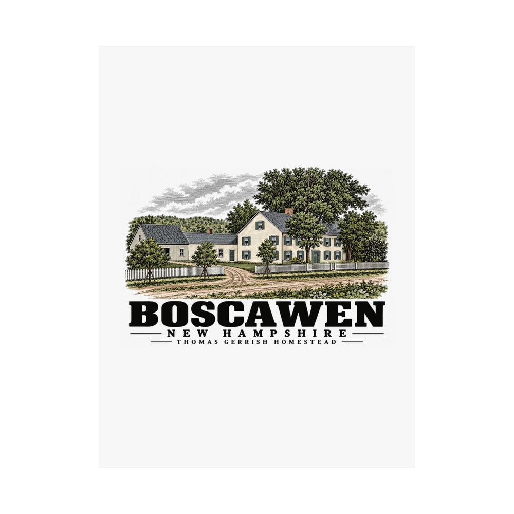 18 x 24 unclipped front of Thomas Gerrish Homestead matte poster, Boscawen, New Hampshire.