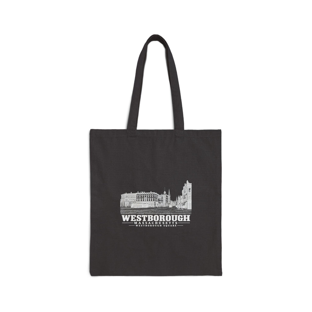 Westborough Square Natural + Black Heavy Canvas Tote - Assabet Valley Goods