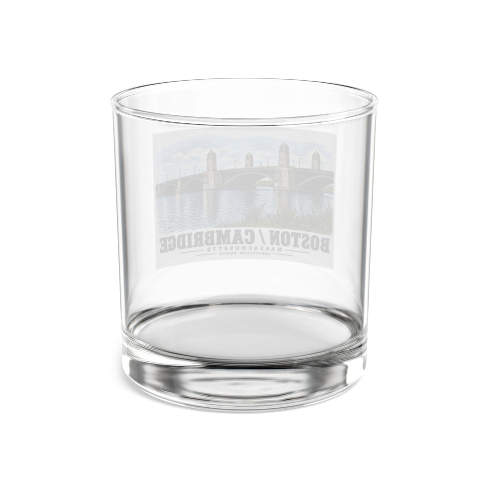 2.  View of the central span of the bridge showing the four towers marking the harbor entrance - Longfellow Bridge, Spanning Charles River at Main Street, Boston, Suffolk County, MA 10 oz Rocks Glass...