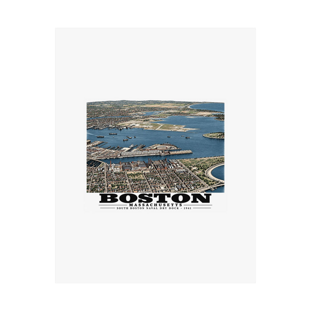 Navy Yard Annex, So. Boston, MA from South, 3000 feet Matte Heritage Poster — 11 × 14 and 18 × 24 in - Boston Harbor