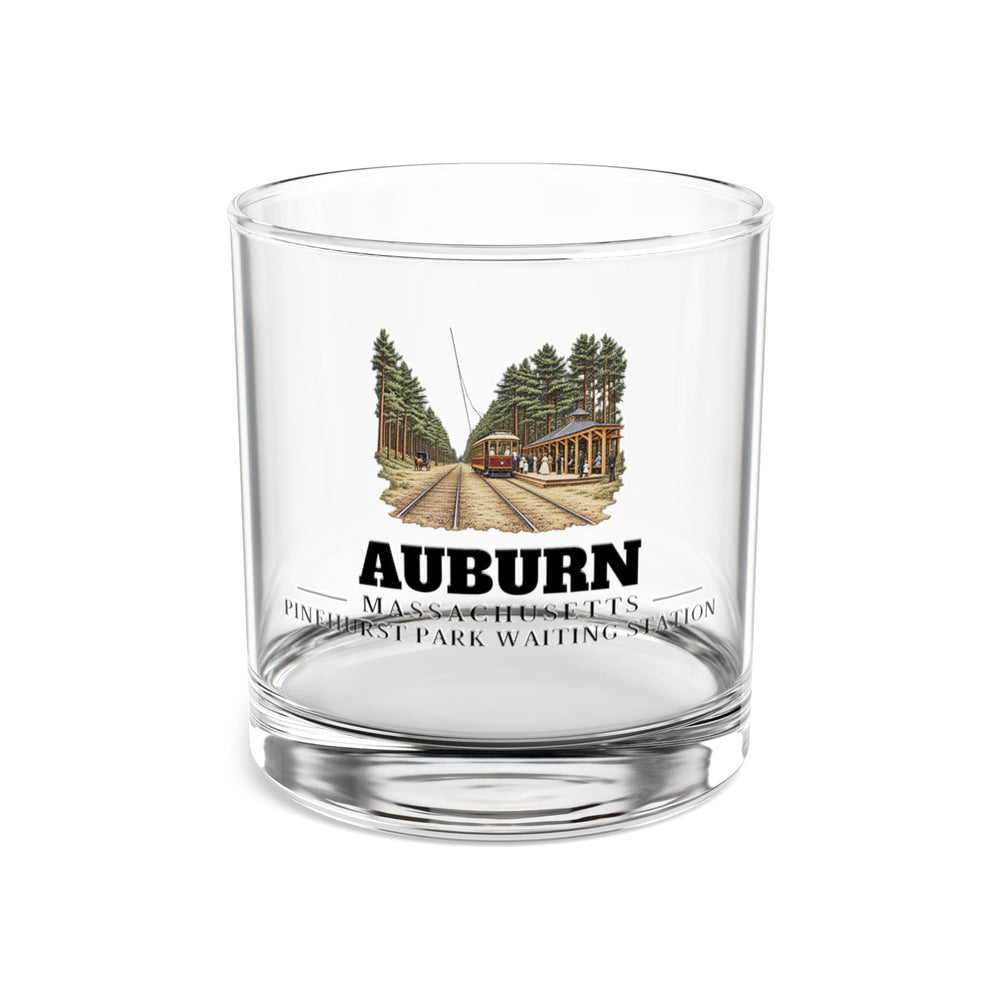 Front view of Auburn Pinehurst Park Waiting Station 10 oz Rocks Glass