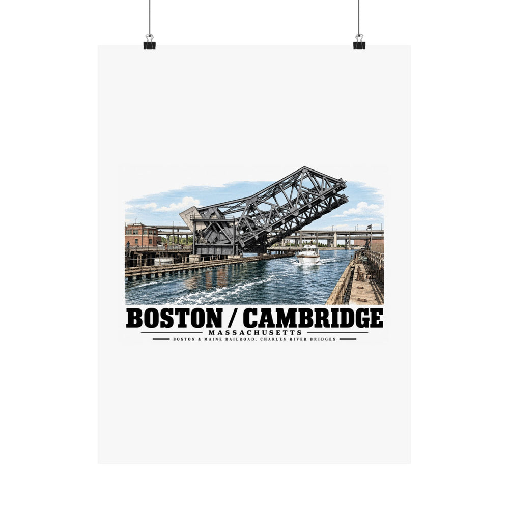 2.  GENERAL VIEW SHOWING BRIDGE IN OPEN POSITION - Boston & Maine Railroad, Charles River Bridges, Charles River, North Station vicinity, Boston, Suffolk County, MA Matte Heritage Poster — 11 × 14 and...