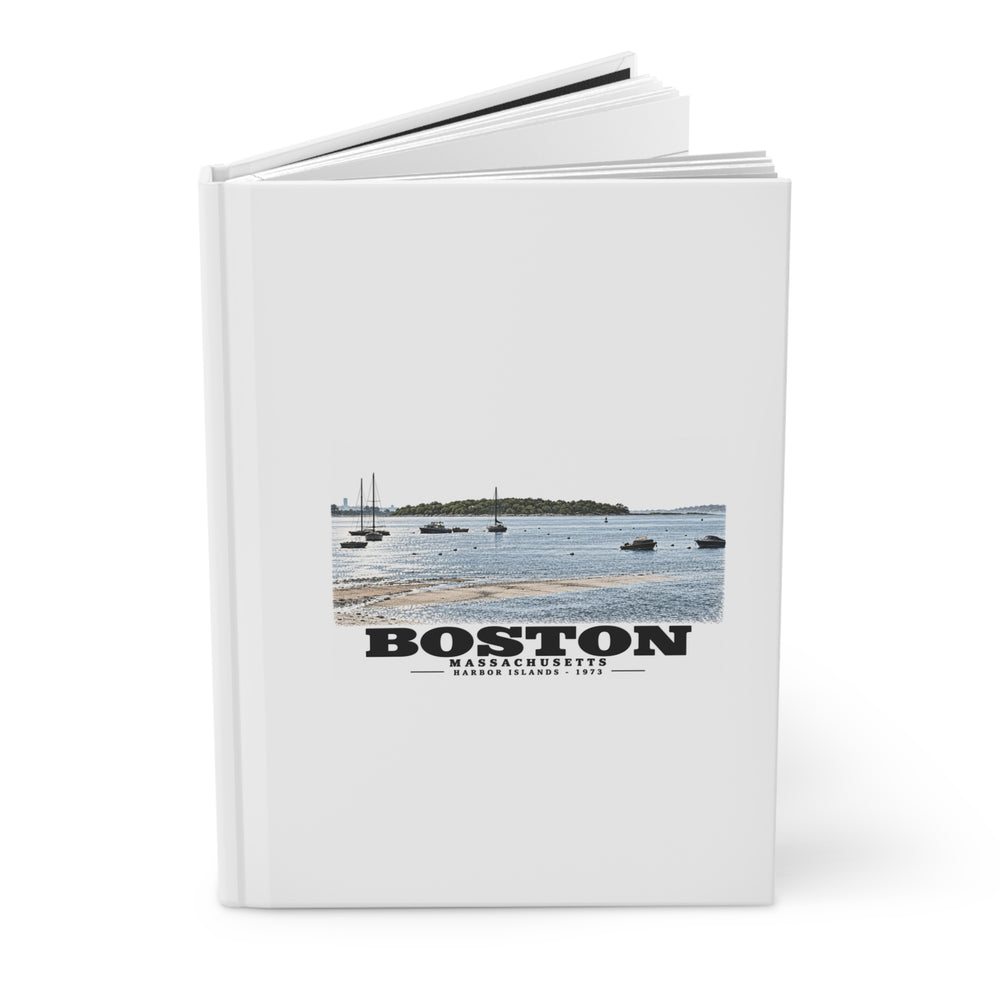 Boston Harbor Islands from Morrissey Boulevard - Toward Thompsons Island Matte Hardcover Journal - Boston Harbor
