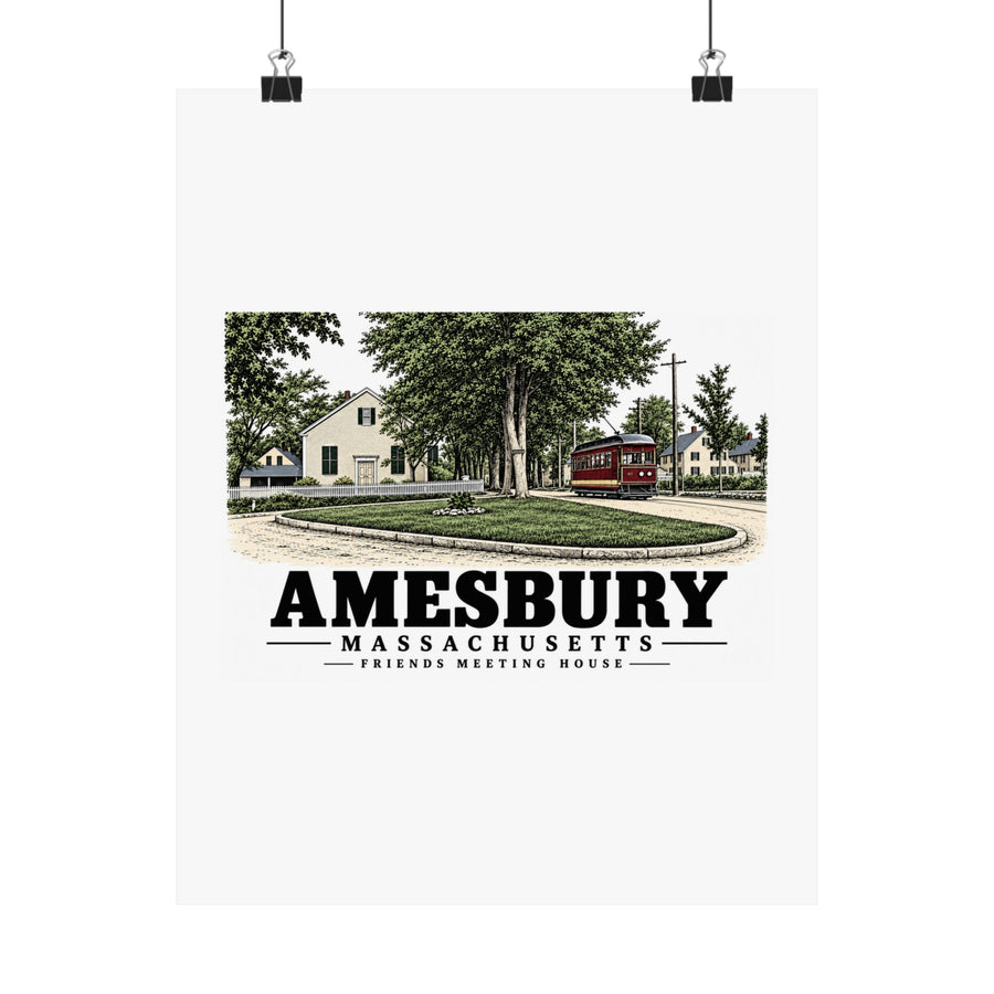 11 x 14 front of Friends Meeting House matte poster, Amesbury, Massachusetts.