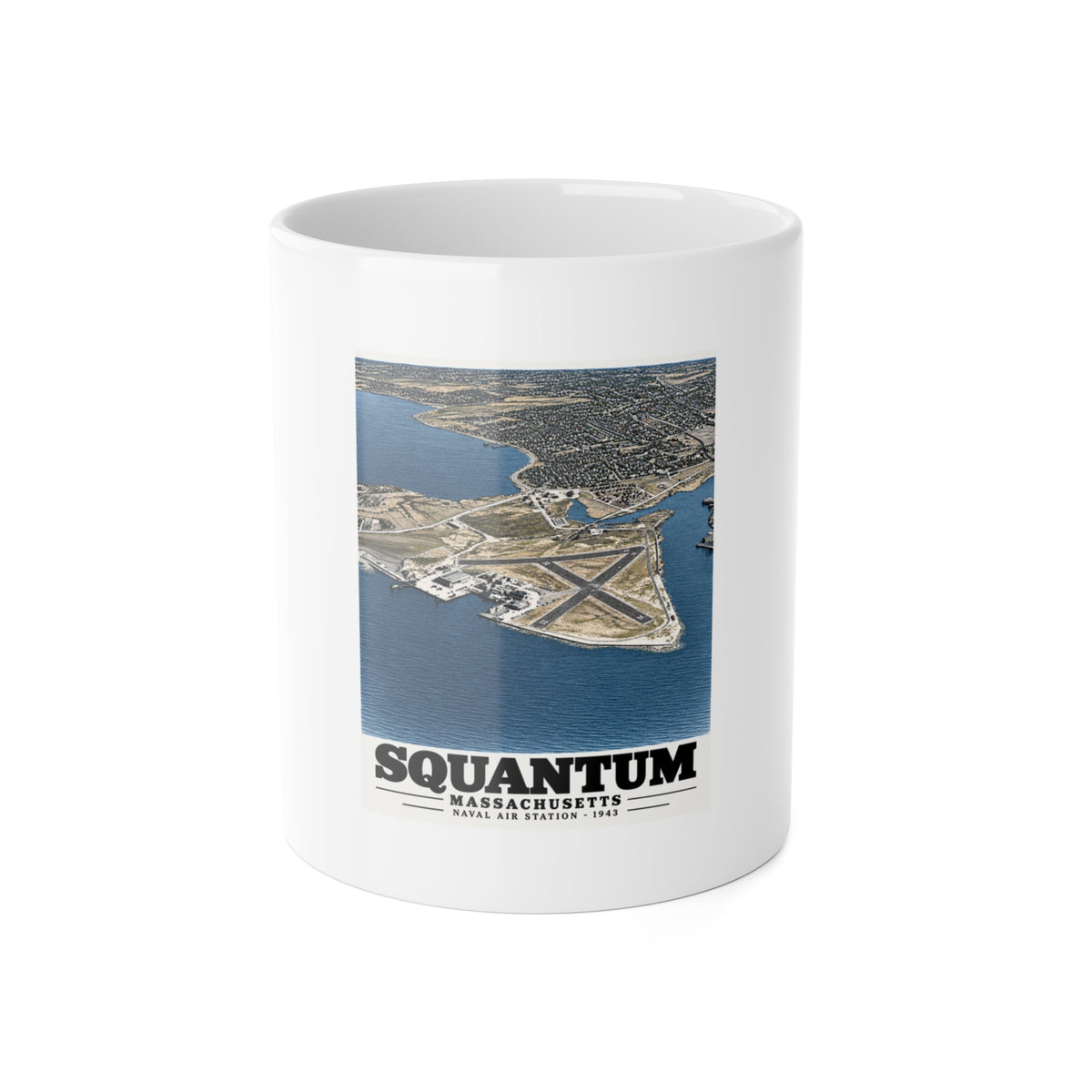 U.S. Naval Air Station, Squantum, MA 11 oz White Ceramic Mug - Boston Harbor
