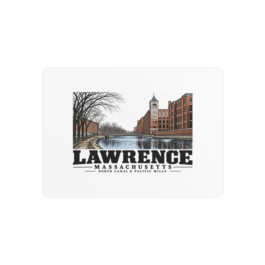 Lawrence North Canal and Pacific Mills 7 x 5 in Horizontal Metal Wall Art - Merrimack Valley Goods