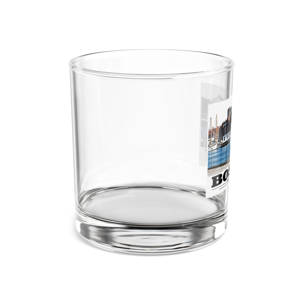 Commercial Wharf from Long Wharf 10 oz Rocks Glass - Boston Harbor