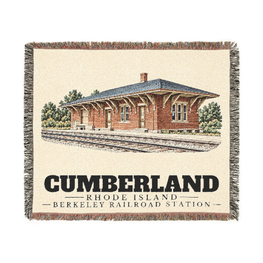 Berkeley Railroad Station — Cumberland, Rhode Island woven blanket, product view 1