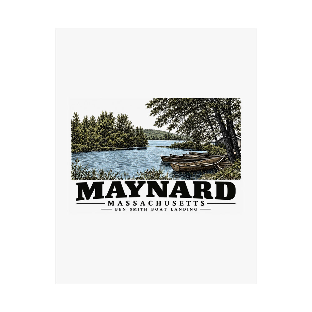 Illustrated Ben Smith Boat Landing in Maynard on unframed matte poster