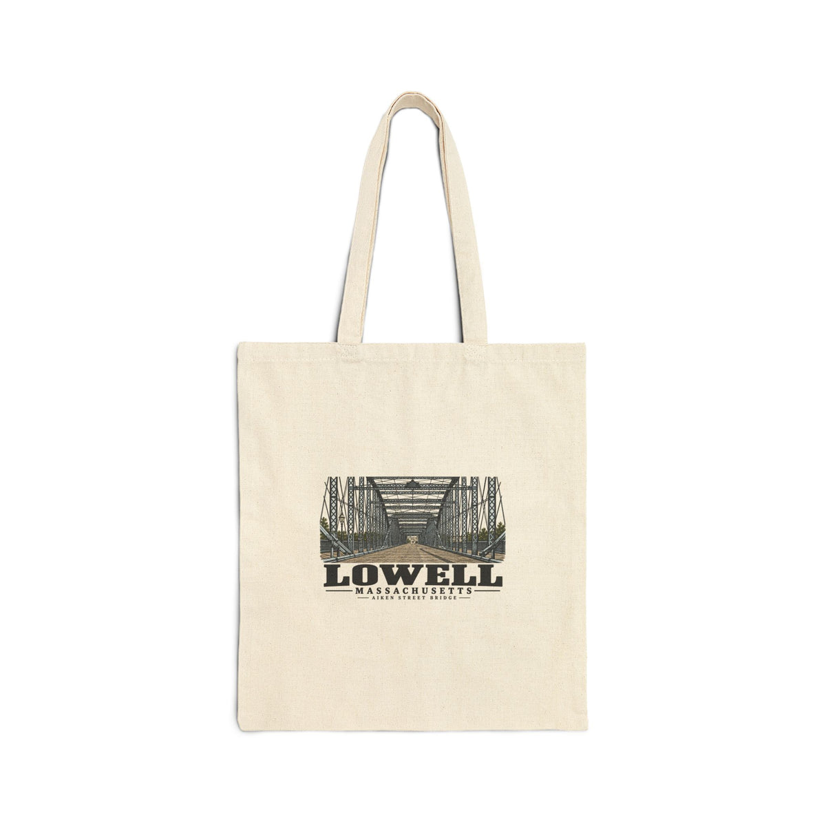 Aiken Street Bridge Natural + Black Heavy Canvas Tote - Merrimack Valley Goods