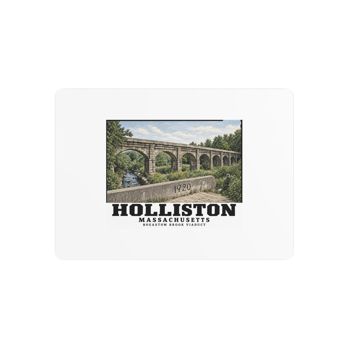 Bogastow Brook Viaduct native survey image - negative number verification required 7 × 5 in Horizontal Metal Wall Art - Charles River