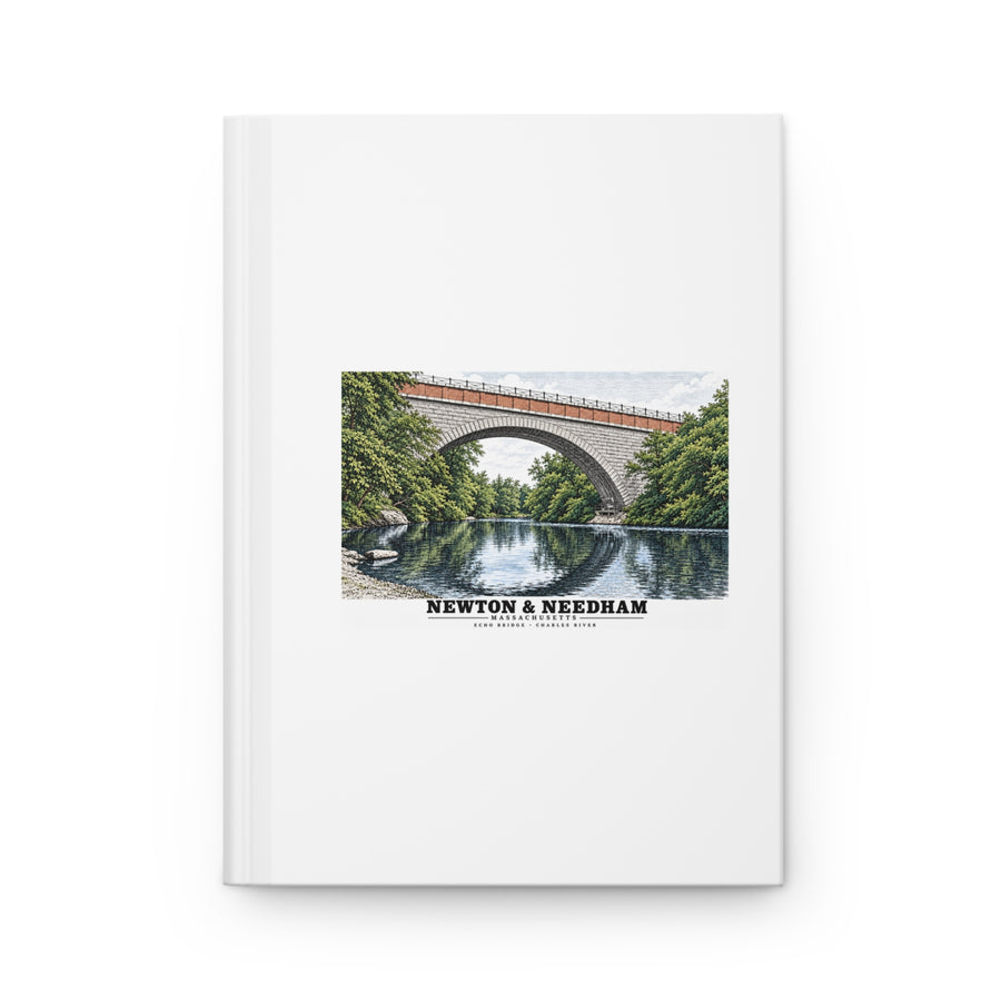 Echo Bridge, Hemlock Gorge, Upper Falls; Charles River and Ellis Street Matte Hardcover Journal - Charles River
