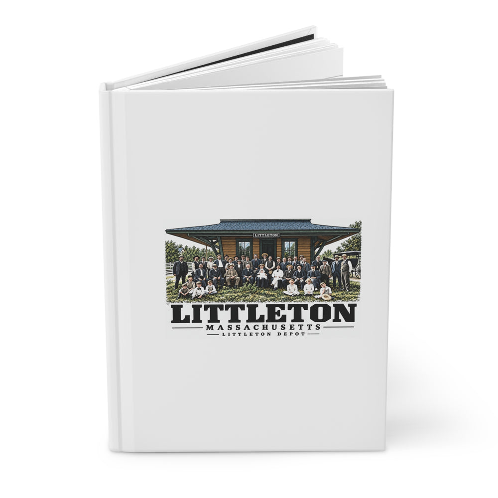 Illustrated Littleton Depot in Littleton on matte hardcover journal