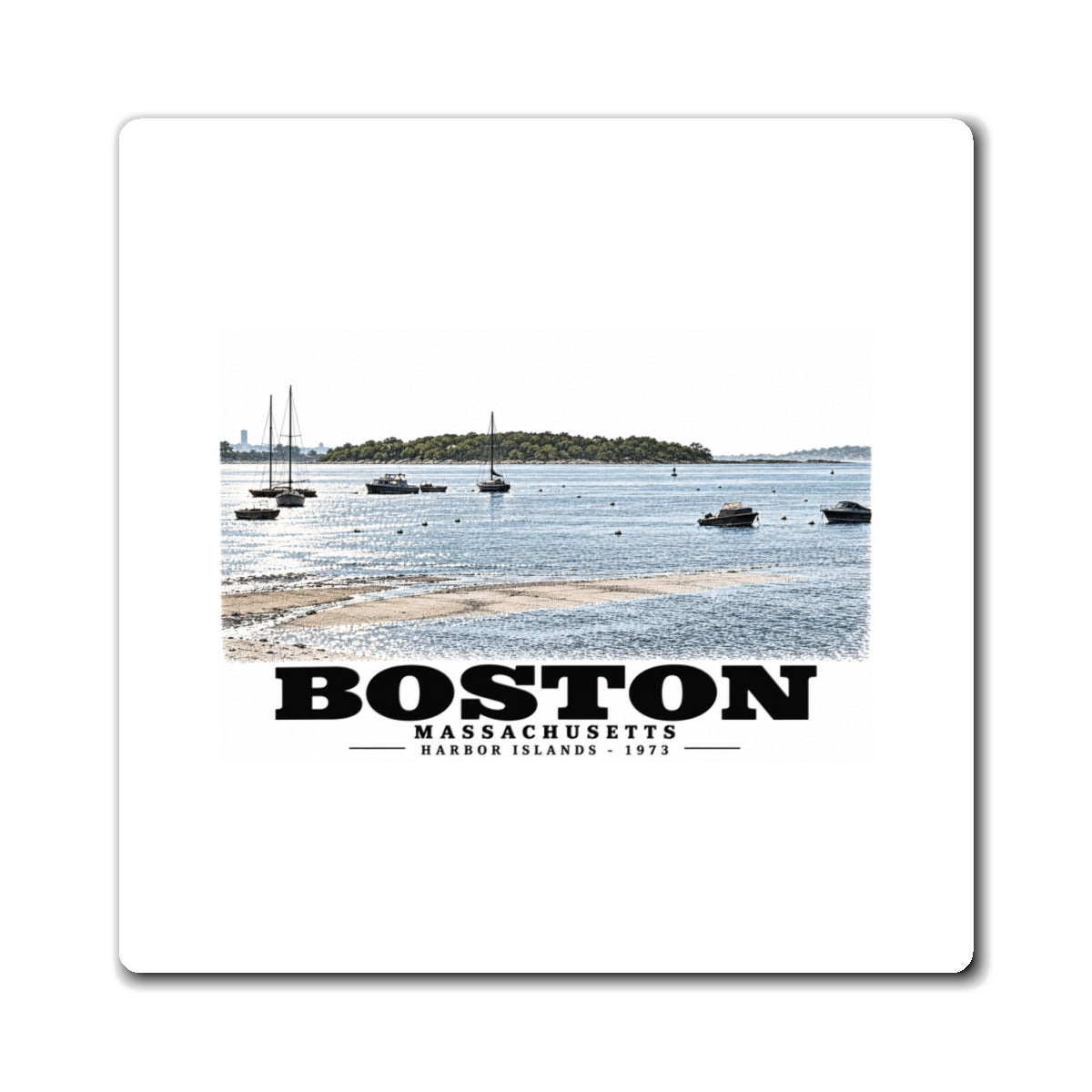Boston Harbor Islands from Morrissey Boulevard - Toward Thompsons Island 4 in Magnet - Boston Harbor