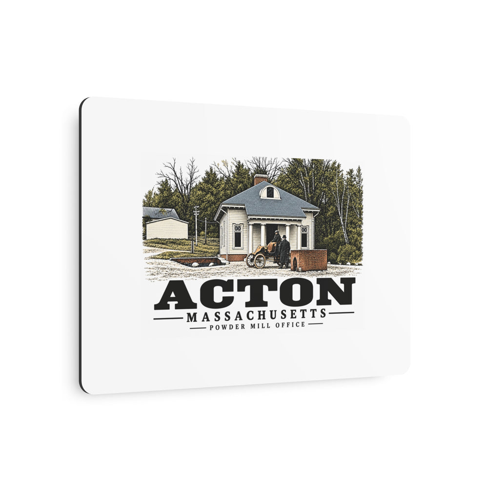 Illustrated Powder Mill Office in Acton on metal art sign