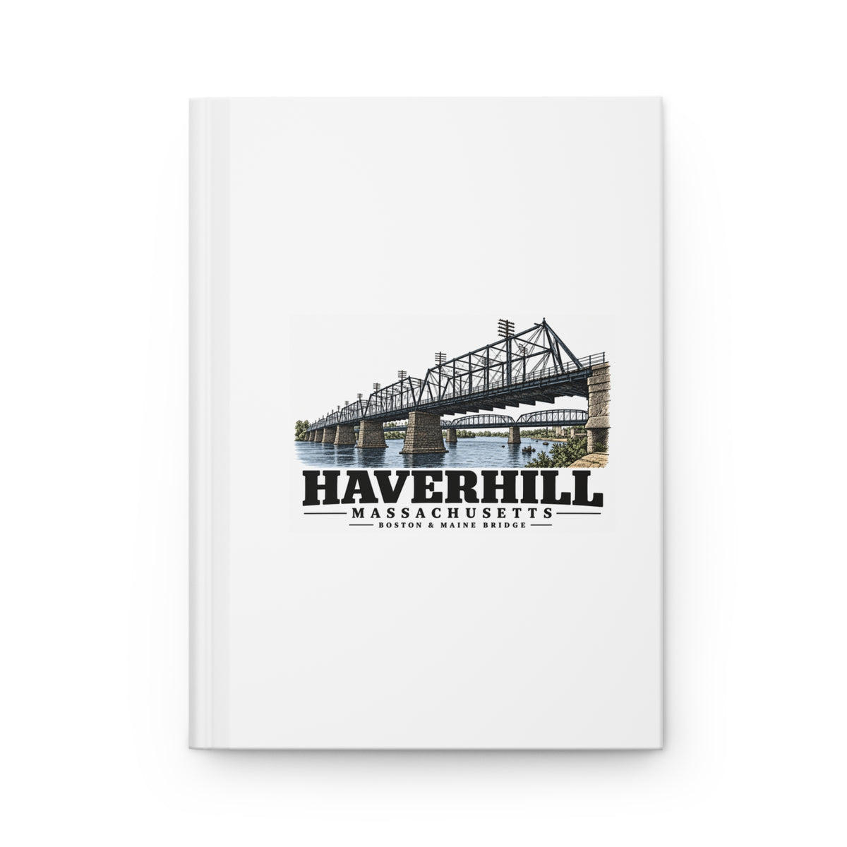 Haverhill Boston & Maine Merrimack railroad bridge Matte Hardcover Journal - Merrimack Valley Goods