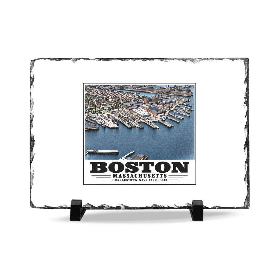 Illustrated Charlestown Navy Yard, June 1940 in Charlestown on slate desk plaque