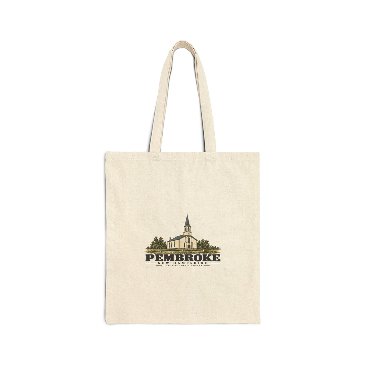 Congregational Church, Pembroke Street Natural + Black Heavy Canvas Tote - Merrimack Valley Goods