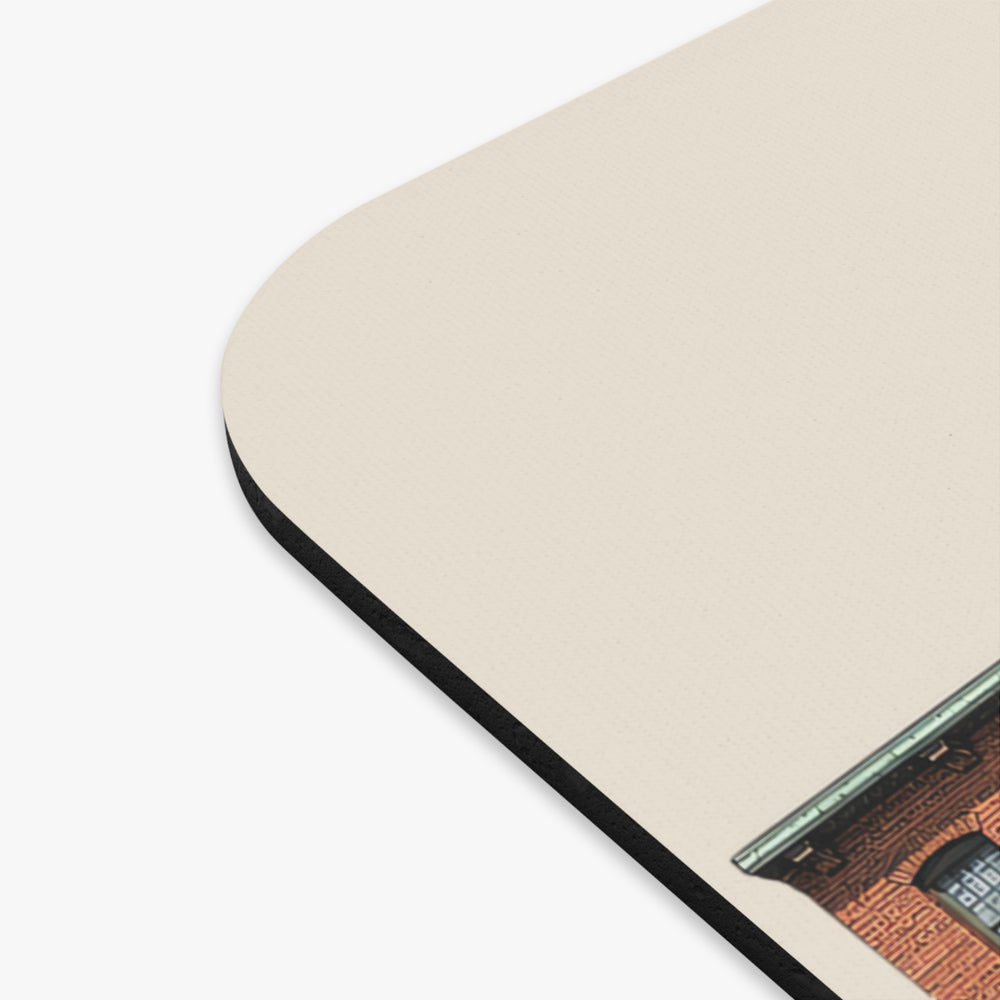Providence Wanskuck Mills mouse pad mockup showing the full illustrated print