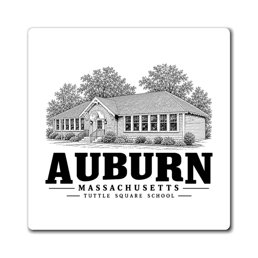 Auburn Tuttle Square School 4 in Magnet in White — front view