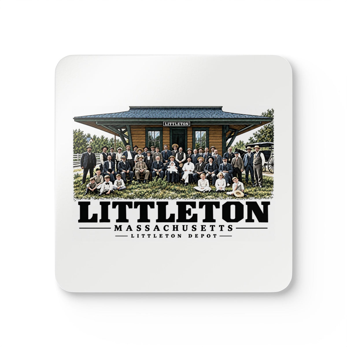 LITTLETON Littleton Depot Cork Back Coaster Set - Assabet Valley Goods