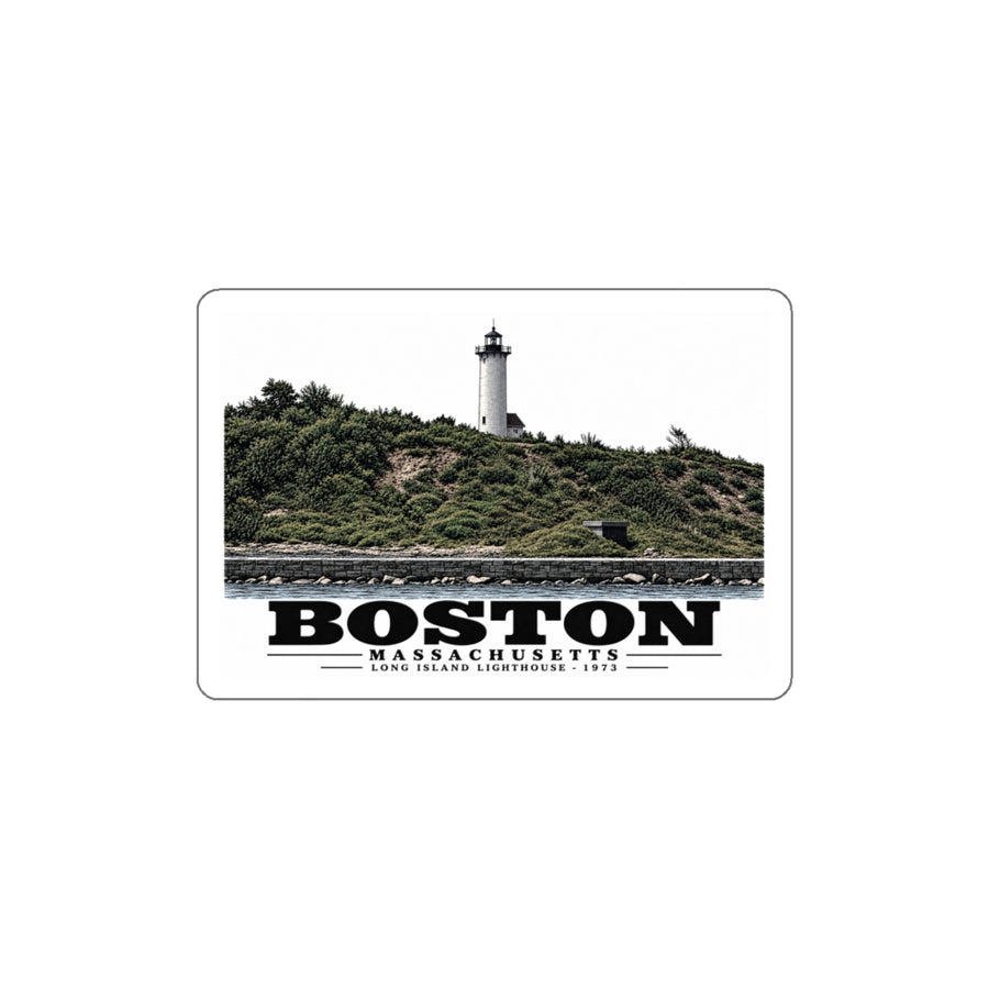 Long Island Lighthouse 4 in White Die-Cut Sticker - Boston Harbor