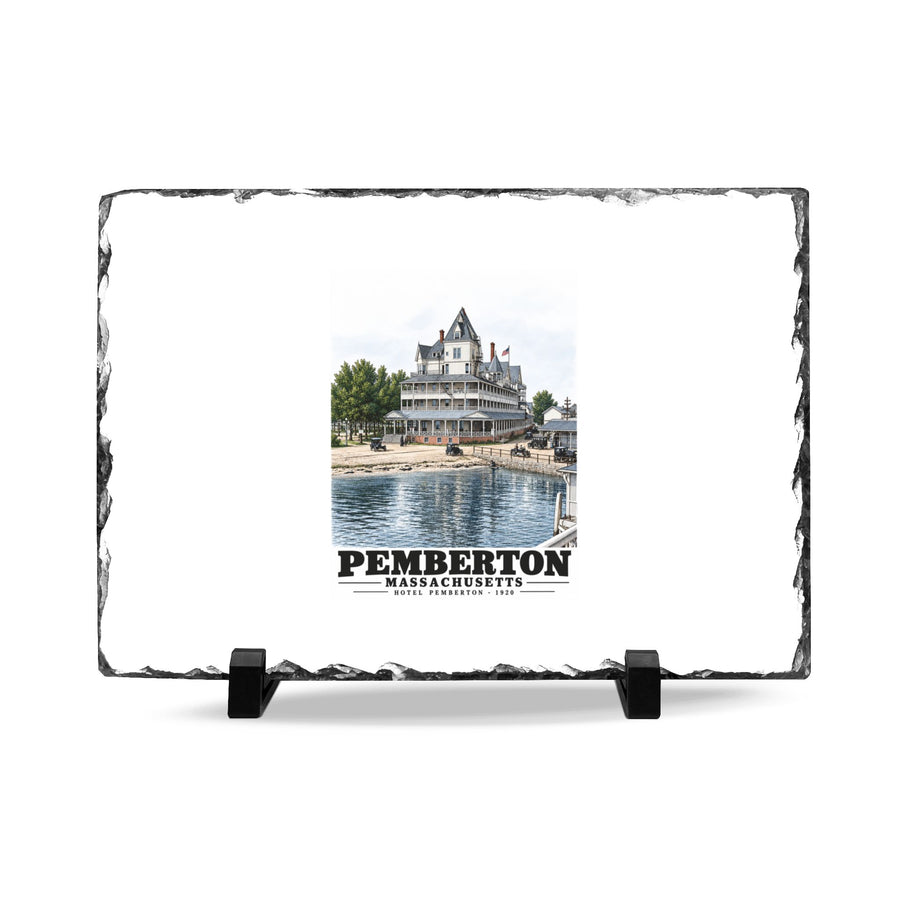 Hotel Pemberton, Nantasket 7 × 11 in Slate Desk Plaque - Boston Harbor